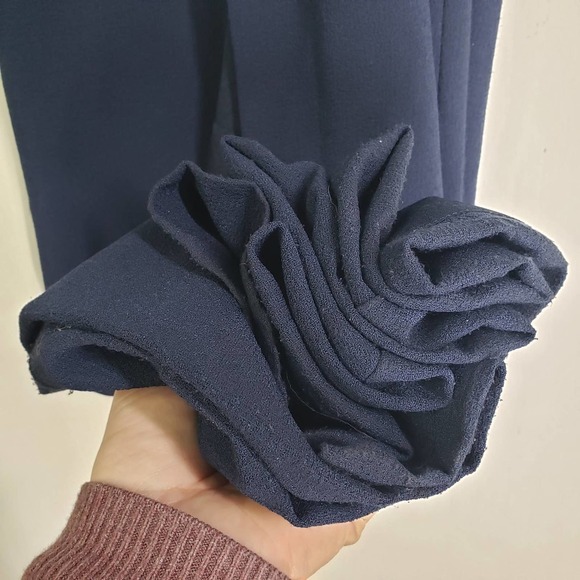 Dress The Population Iris Slit Crepe Gown L Navy Blue Sleeveless Gown Maxi - Picture 7 of 11